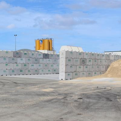 Interbloc concrete block aggregate bins