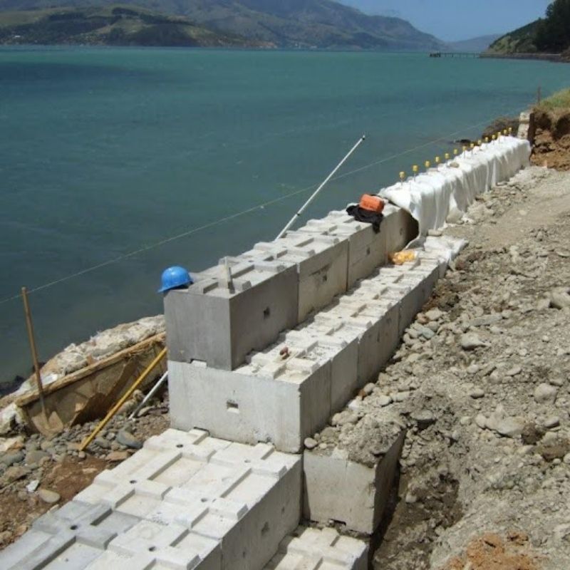 Interbloc concrete block seawalls 4
