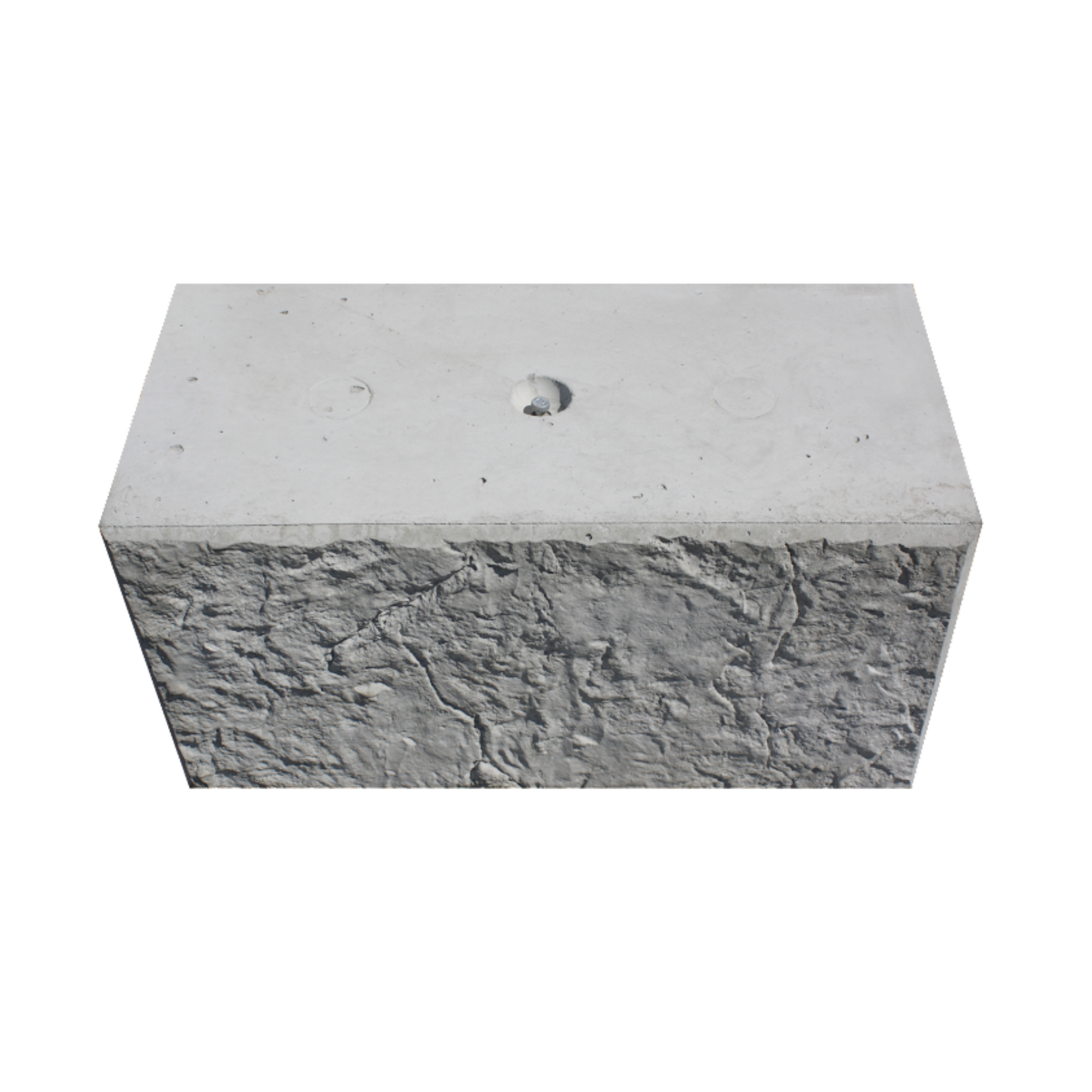 Top view of a 800 flat top Stonebloc concrete block 