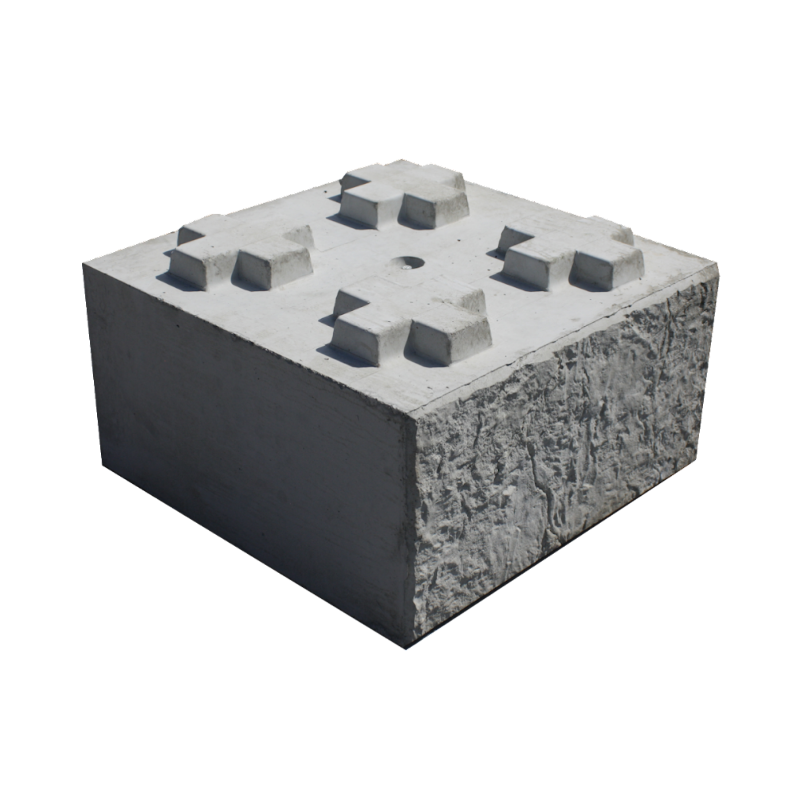 Perspective shot of a 800 base Stonebloc concrete block 