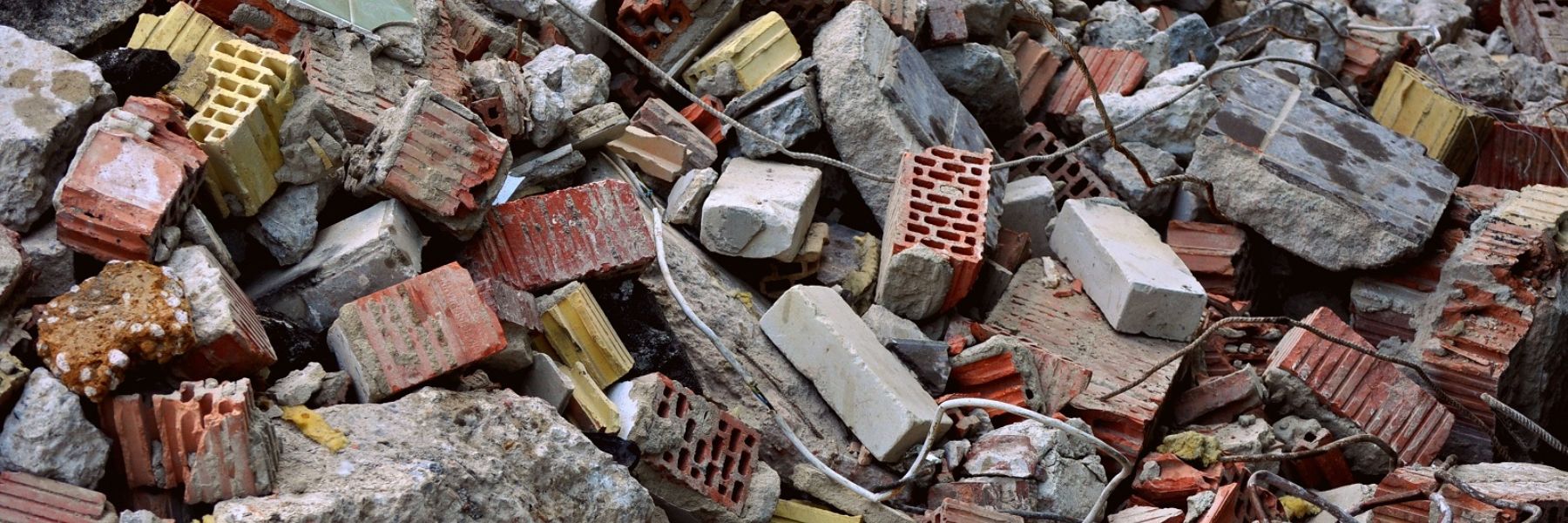 Construction Waste with Bricks and Concrete