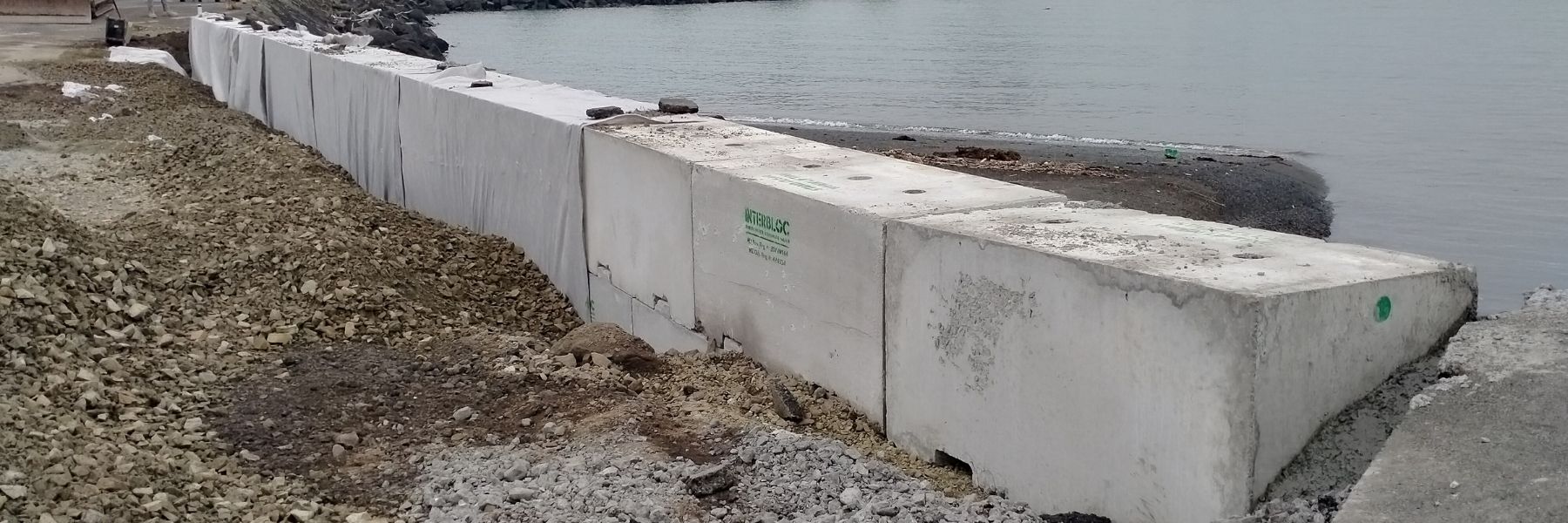Interbloc concrete block seawalls