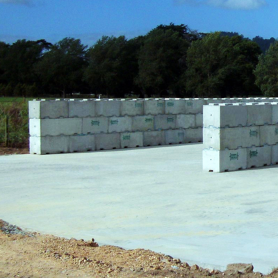 Large Silage bunker made with Interbloc concrete blocks