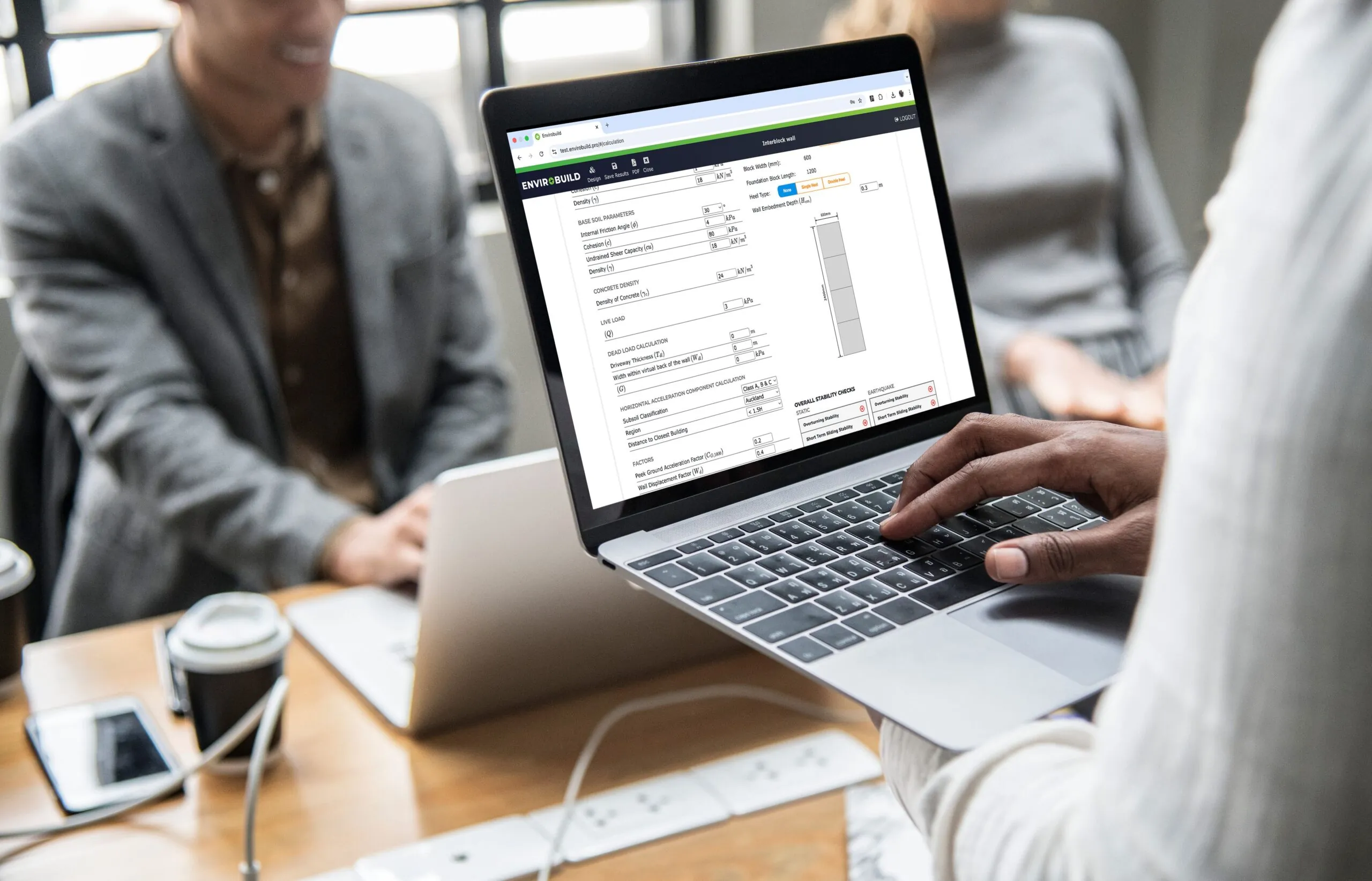 Precast concrete bricks for retaining walls: Submission-ready engineering design in minutes with automated calculations for fast, NZBC-compliant design.